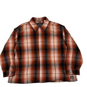 Levi’s Orange Plaid Oversized Button Up Jacket Sz XXL